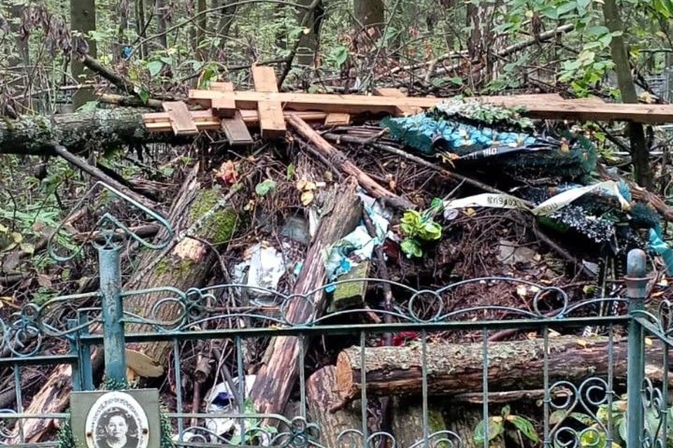 Кладбище завалено крестами, досками, упавшими деревьями и прочим мусором. Фото: киров.рф