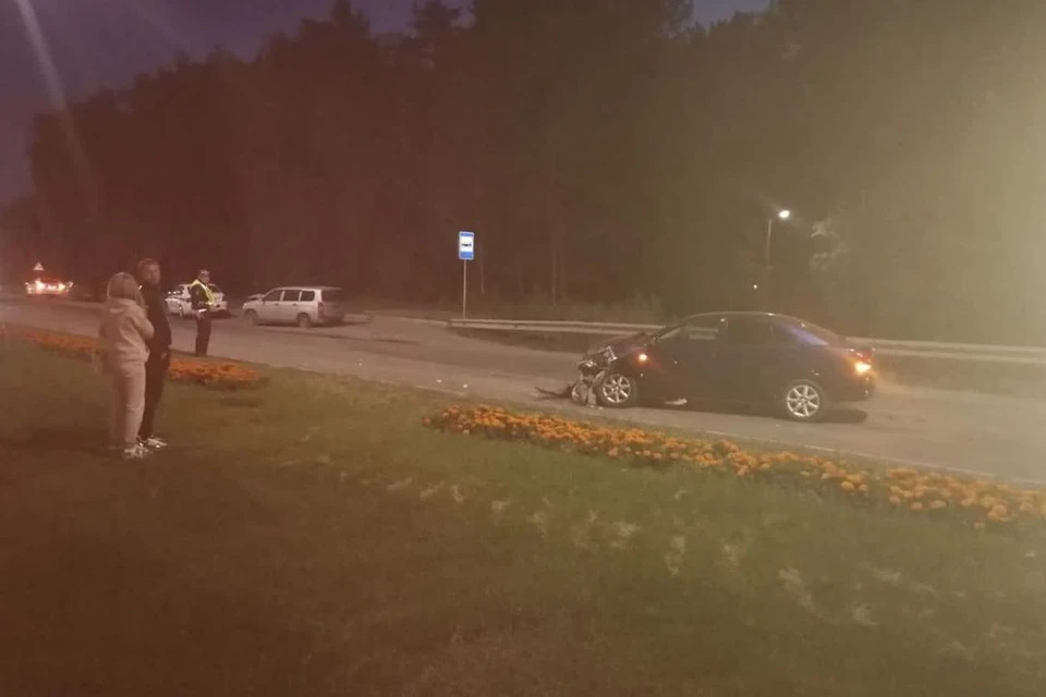 Иномарки столкнулись на трассе. Фото: Новосибирская госавтоинспекция