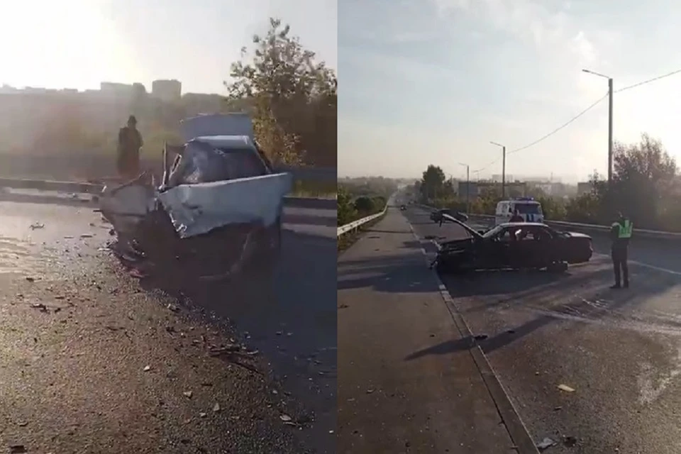 Жёсткая авария с тремя пострадавшими произошла на трассе в Новосибирской области. Фото: телеграм-канал "Новосибирск с огоньком".
