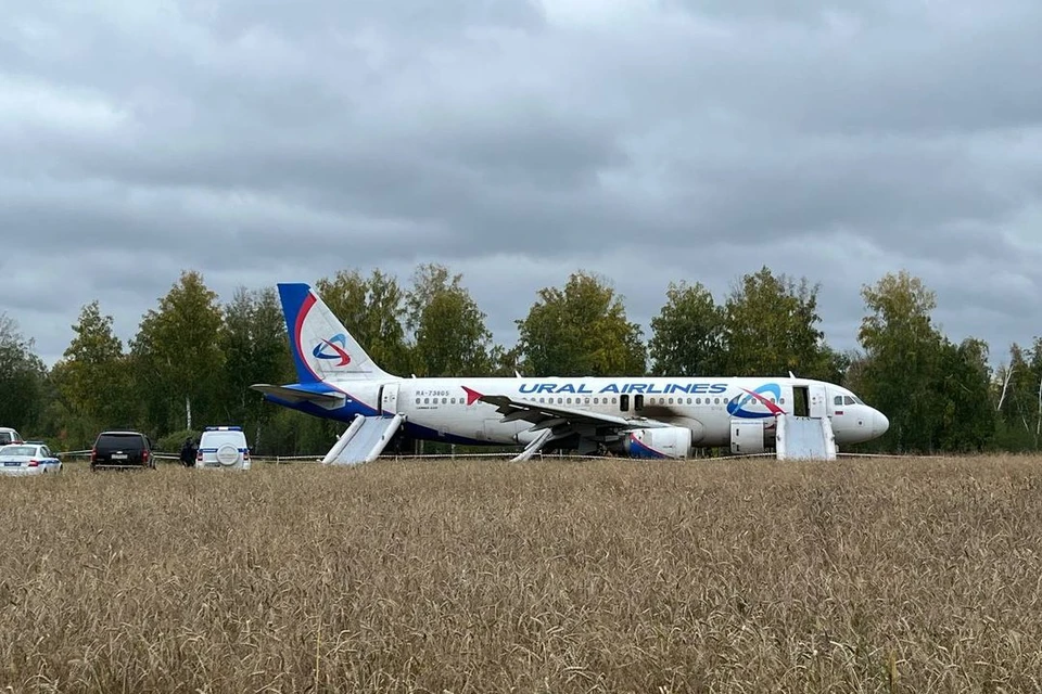 Самолет совершил аварийную посадку в поле под Новосибирском.