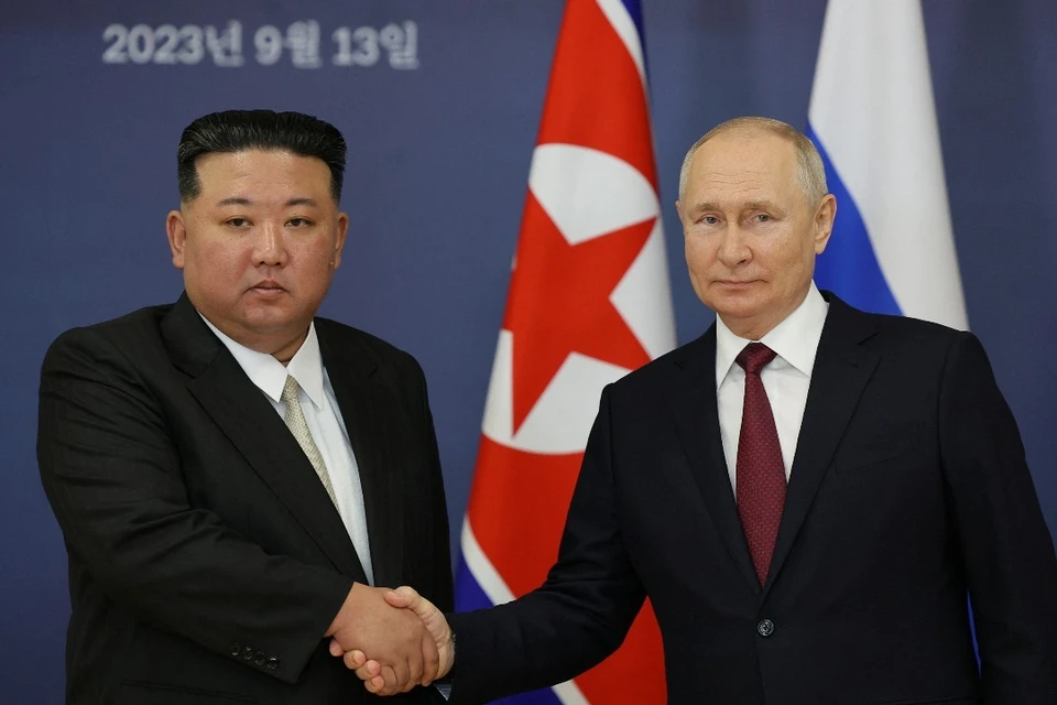 Ким Чен Ын и Владимир Путин на космодроме "Восточный"