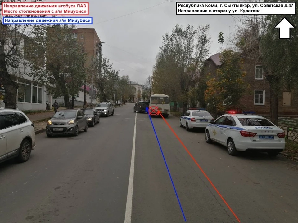 В Сыктывкаре водитель автобуса устроил ДТП: пострадали пенсионерка и подросток