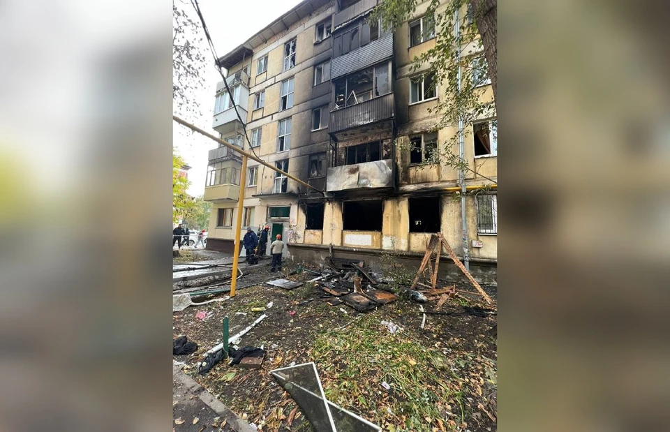 Из-за пожара в доме на ул. Гагарина пострадали квартиры с первого по третий этаж