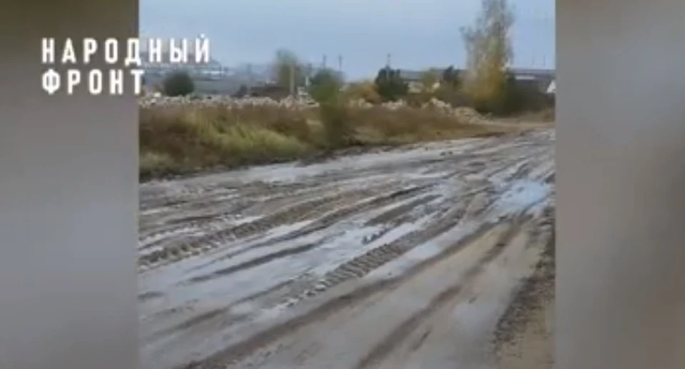 Та самая дорога, которую "убивают" самосвалы. Скриншот видео.