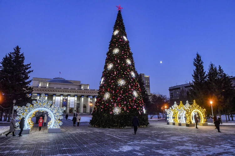 Елка в снежинке, парад новогодних игрушек и много баб: как украсят Новосибирск к Новому году 2024