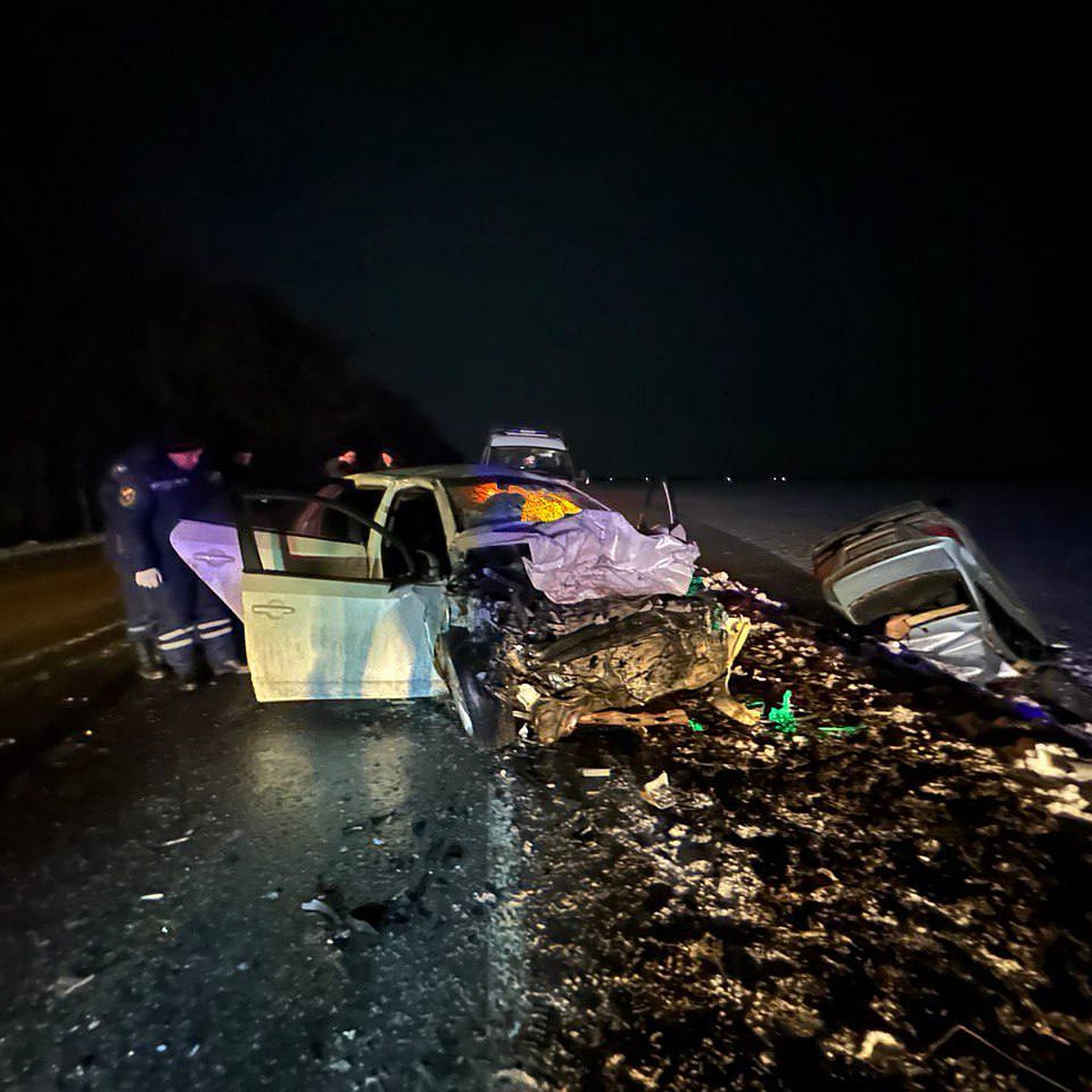 Появились фото и видео ДТП в Багаевском районе, где погибли четыре человека  - KP.RU