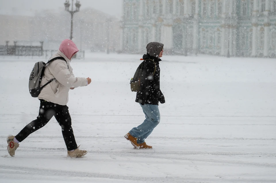 В Петербурге временами ожидается снег.