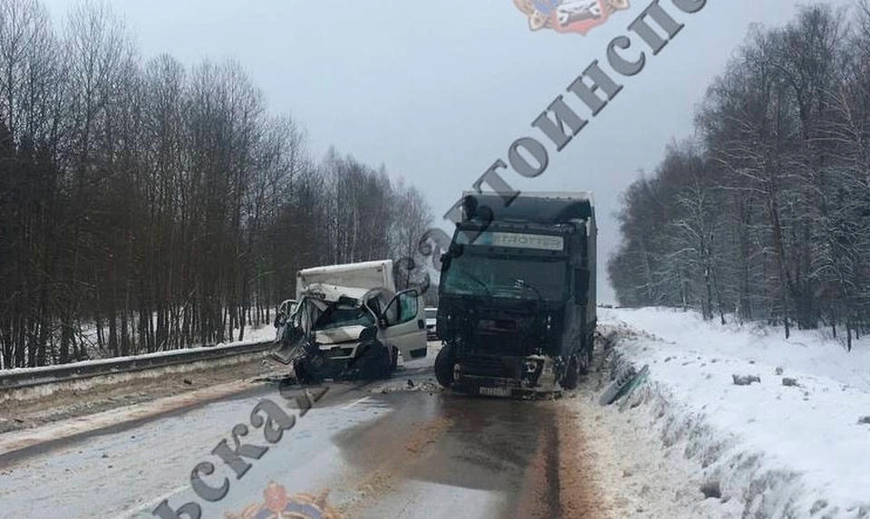 На трассе «Золотое Кольцо» в Алексине столкнулись автопоезд и грузовой автомобиль