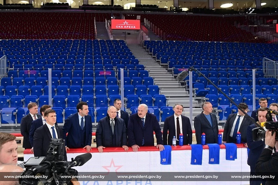 Путин и Лукашенко осмотрели «СКА Арену» и встретились с хоккеистами. Фото: president.gov.by.