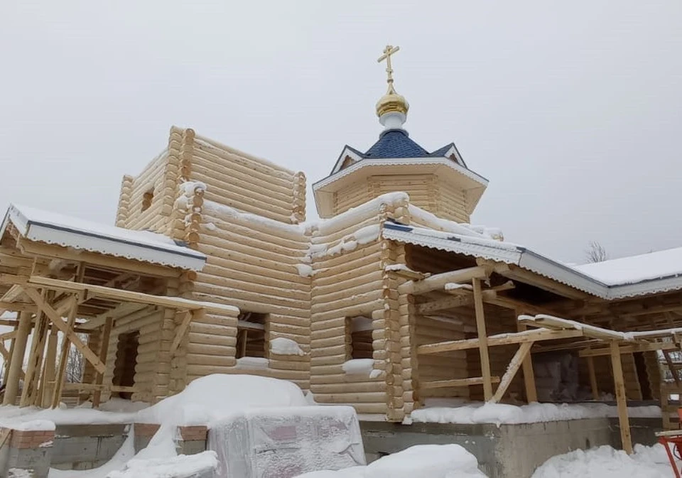 Будущий православный храм в посёлке Ярега обрел свод. Фото предоставлено КП-Коми.