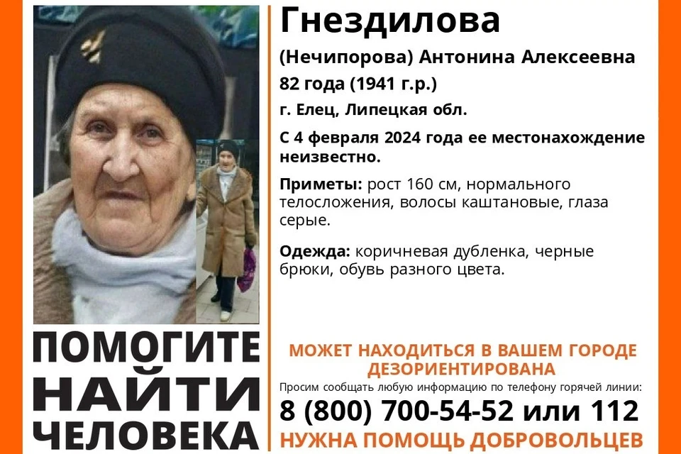 Пропавшую 82-летнюю пенсионерку в обуви разного цвета ищут под Липецком