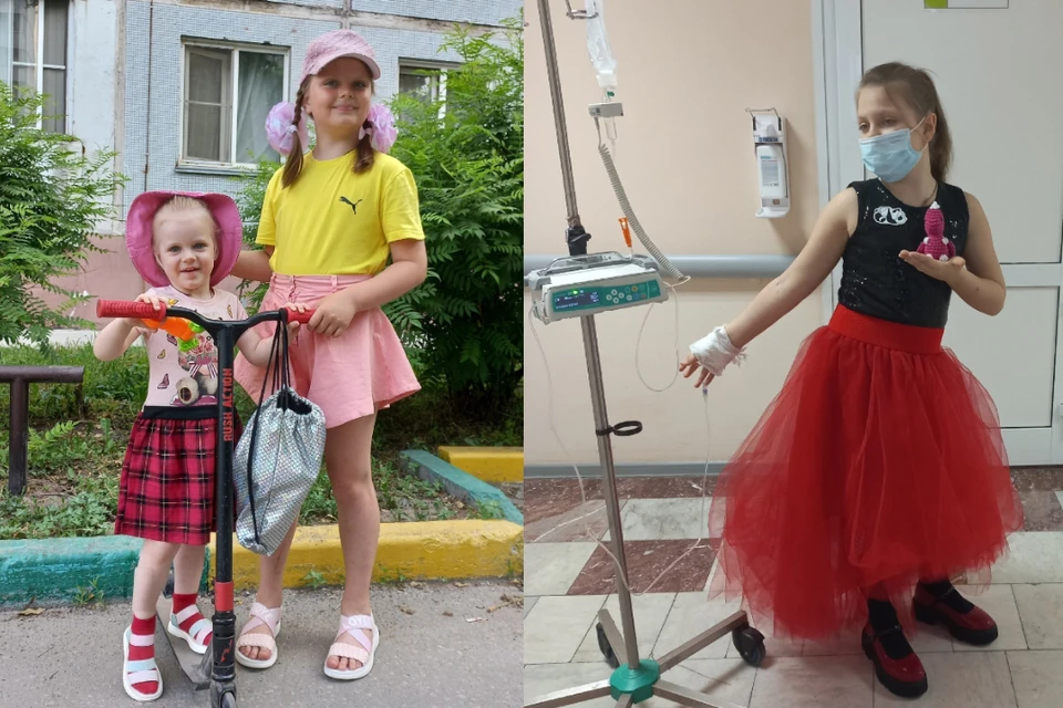 Трехлетняя сестра (слева) стала донором костного мозга для 9-летней Лизы (справа). Фото: Предоставлено мамой девочек