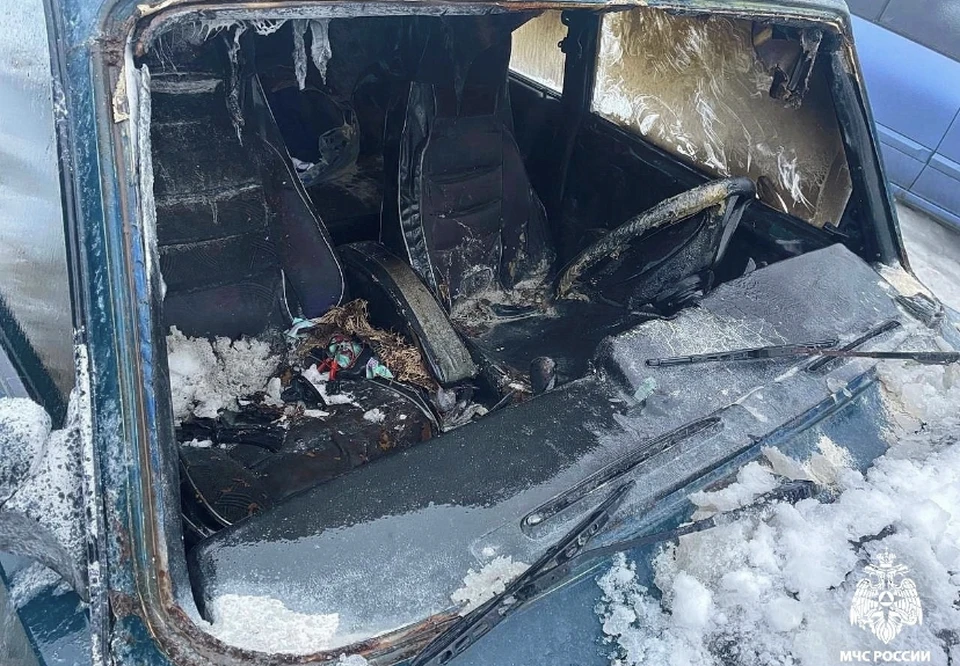 Машина загорелась около завода под Смоленском Фото: ГУ МЧС России по Смоленской области