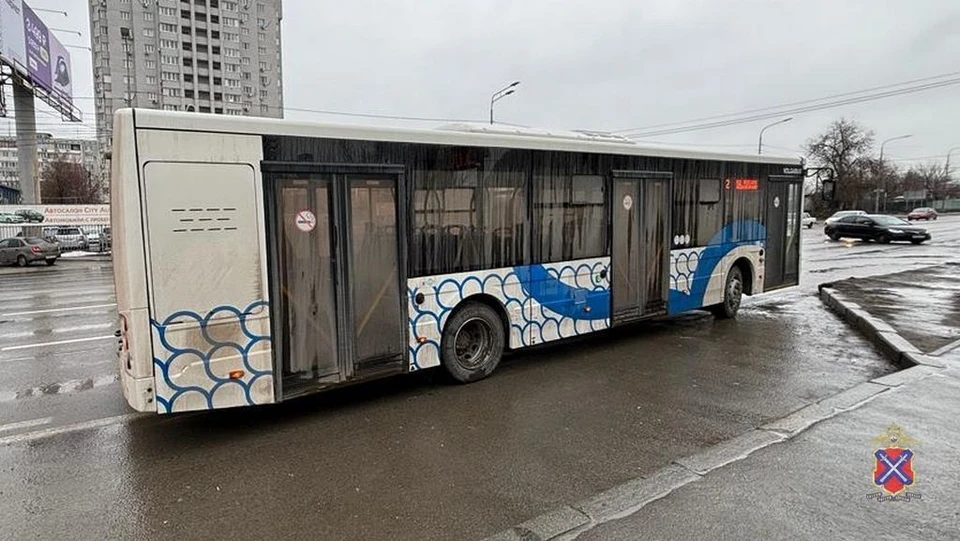 Автобус резко затормозил.