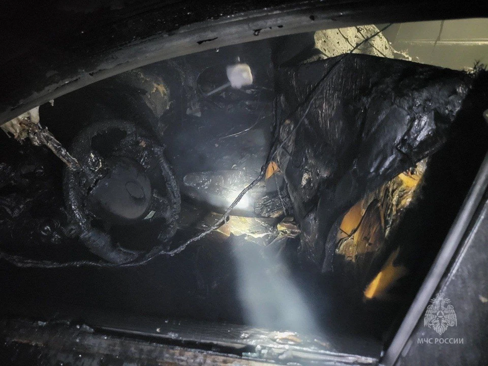 Автомобиль в гараже сгорел полностью