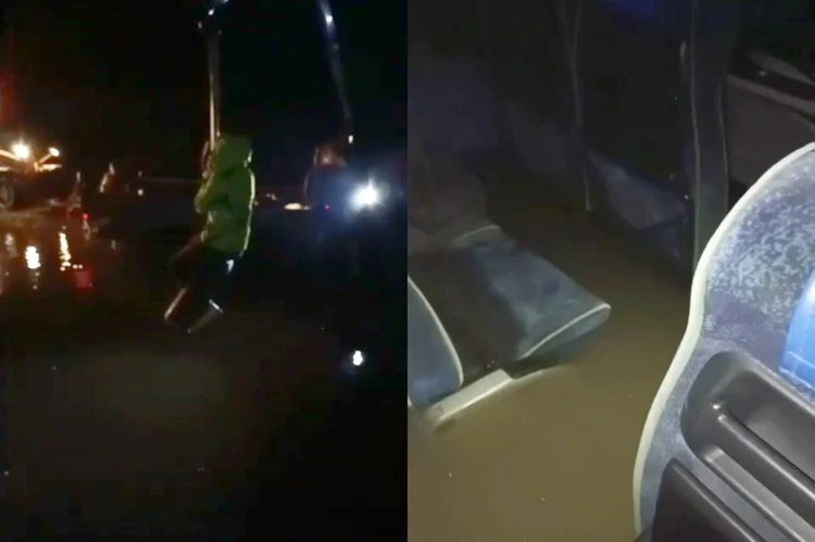 Люди спасались на крыше: на Алтае автобус с пассажирами затопило талой водой