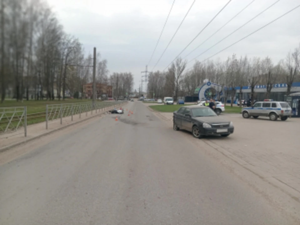 Мотоциклиста сбили на улице Попова в Смоленске Фото: УМВД России по Смоленской области