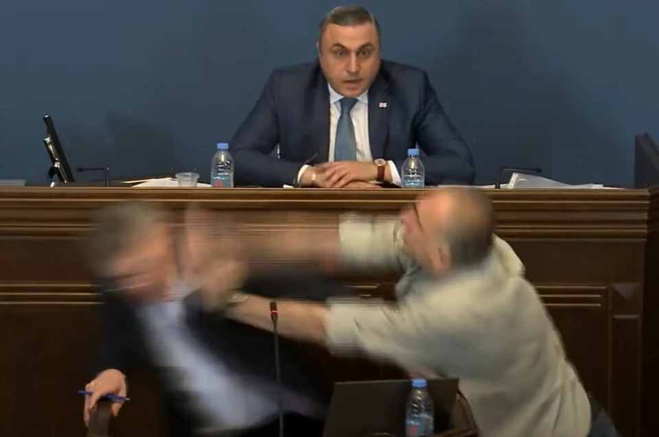 Обсуждение закона об иностранных агентов в парламенте Грузии обернулось дракой.