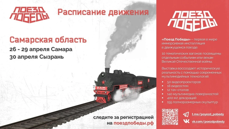 В Самарскую область прибудет Поезд Победы. Фото: Предоставлено пресс-службой проекта