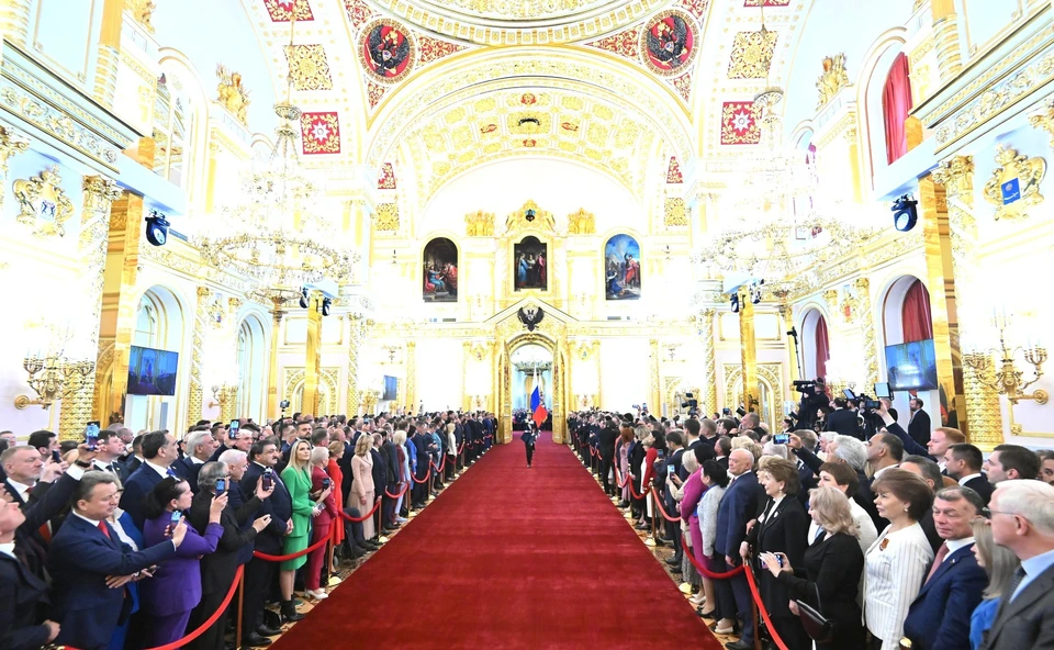 Церемония инаугурации прошла 7 мая в Большом Кремлевском дворце. Фото: Григорий Сысоев, РИА «Новости»