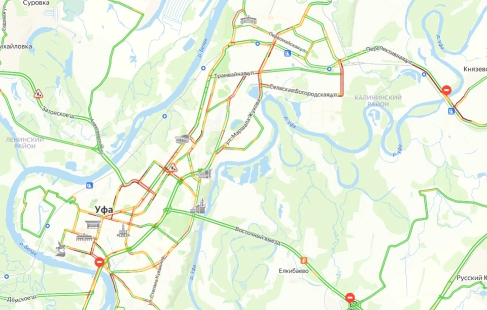 Уфа встала в пробках