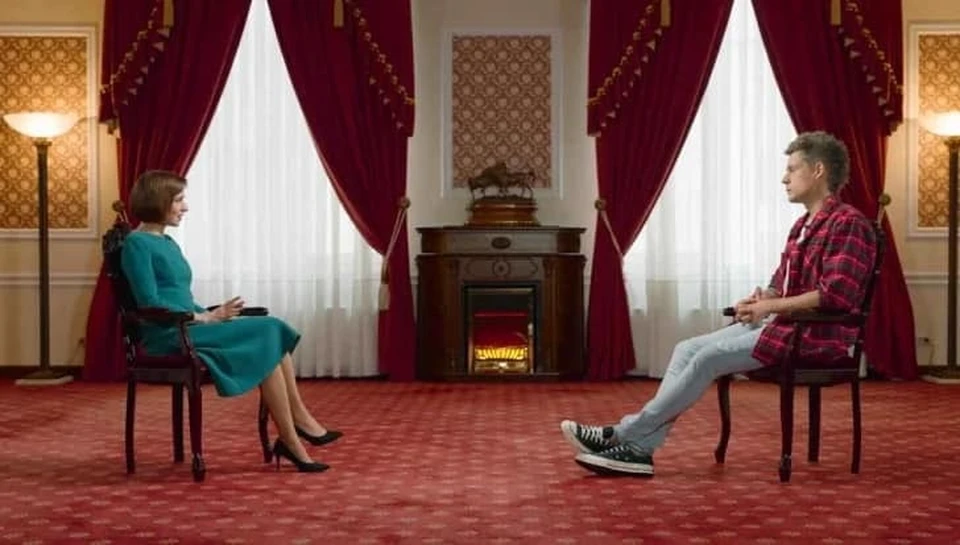 Президент Молдовы Майя Санду дала большое интервью Юрию Дудю. Фото:соцсети