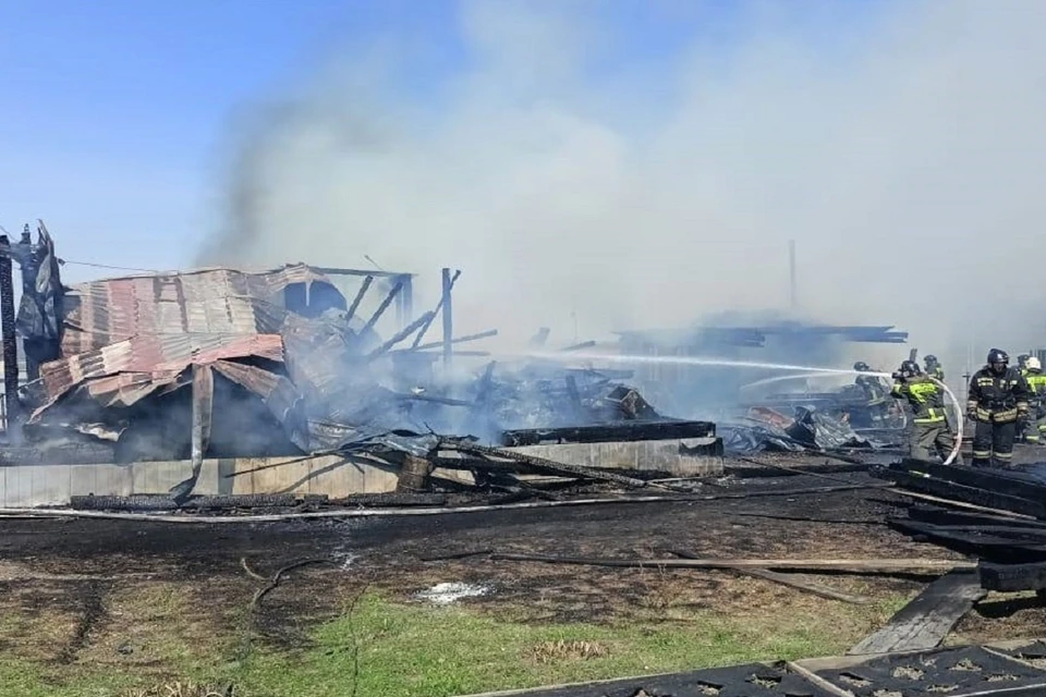 Дом волейболистки сгорел в поселке под Новосибирском. Фото: ГУ МЧС НСО.