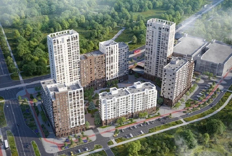 Наибольший объем жилищного строительства приходится на город Екатеринбург. Иллюстрация: рендер проекта «А+» от «Девелопмент-Юг»