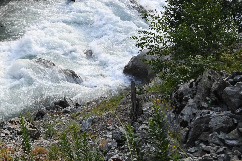 Вода в реке поднялась после дождей