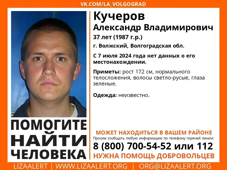 Мужчину ищут с 7 июля. Фото: Лиза Алерт.
