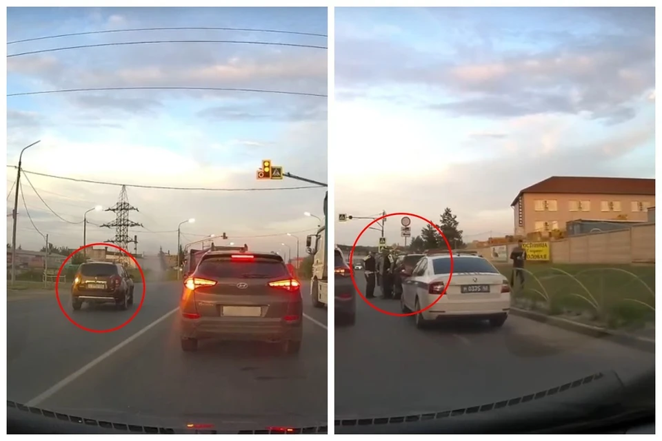 Автомобилист проехал оживленный перекресток в Рязани по встречке и на красный.