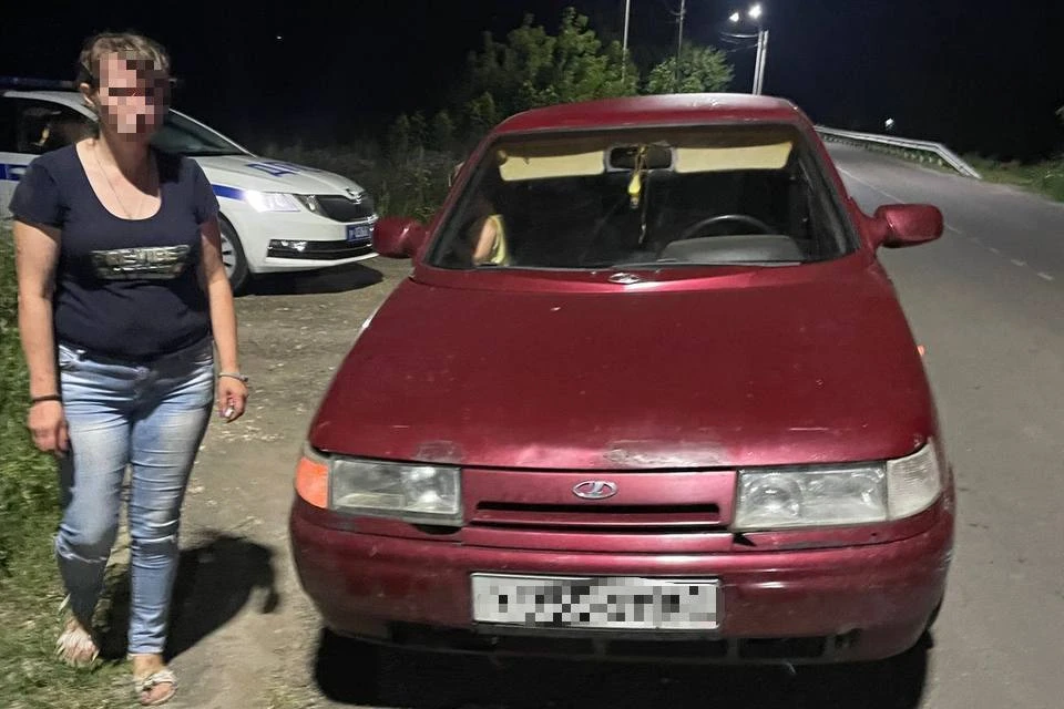 Сильно пьяную даму за рулем задержали под Рязанью.