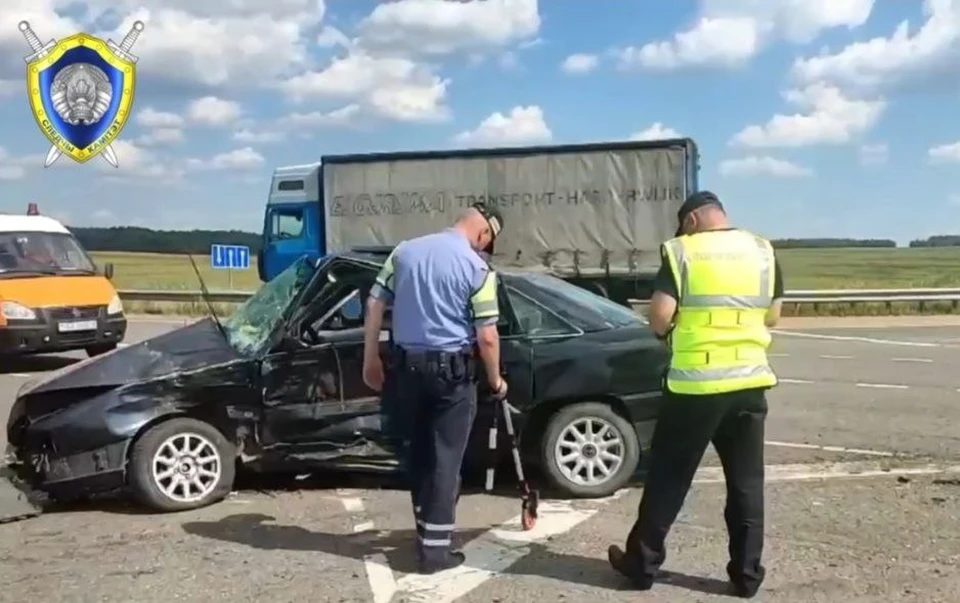 Под Дзержинском пять детей и трое взрослых пострадали в столкновении Audi и Nissan. Фото: Следственный комитет Республики Беларусь.