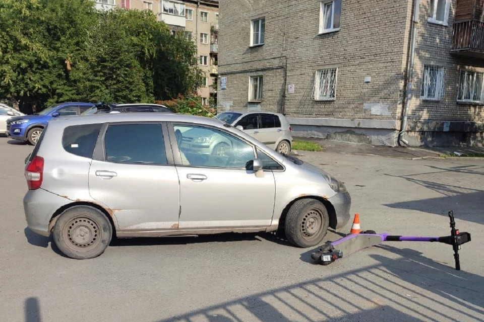 В Новосибирске водитель «Хонды» сбил мальчика на самокате. Фото: Госавтоинспекция Новосибирской области