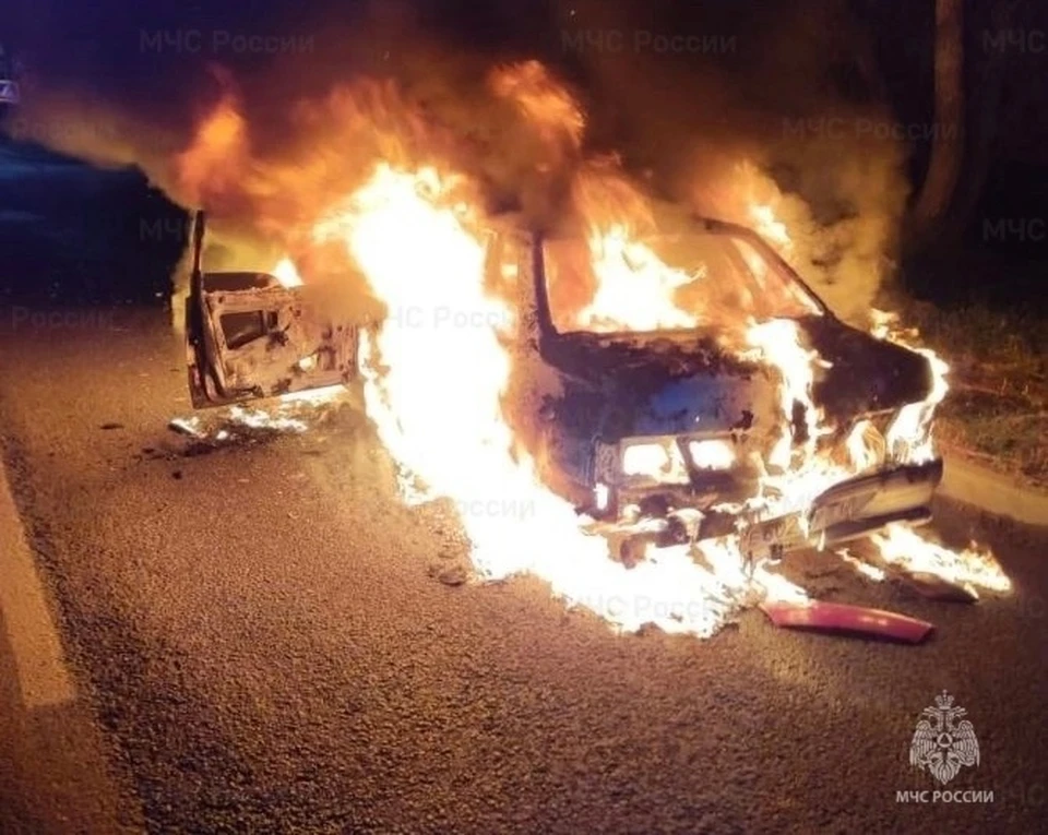 В Обнинске ночью сгорел автомобиль