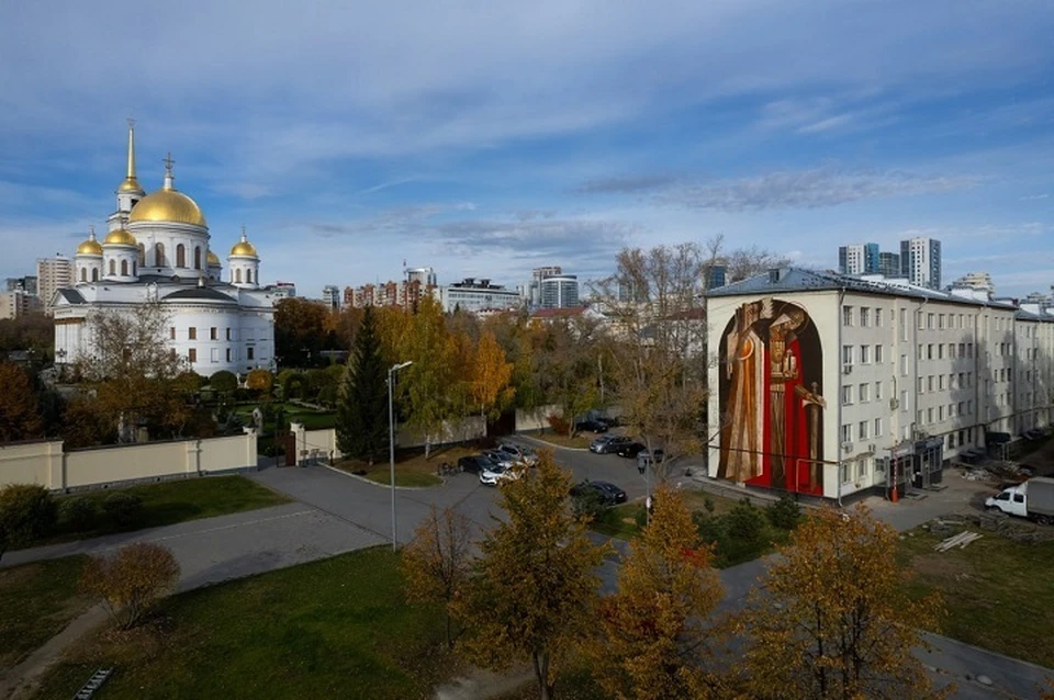 На мурале изображен князь Александр Невский. Фото: «Стенограффия»