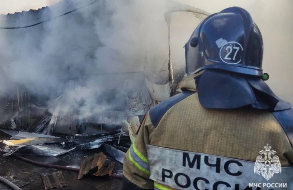 В Аксайском районе в районе трассы М-4 Дон спасатели тушат ландшафтный пожар. Фото: ГУ МЧС по Ростовской области