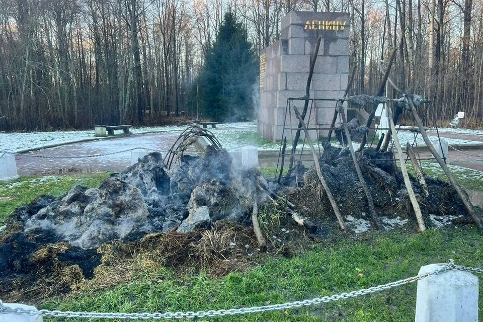 После сожжения шалаша Ленина возбудили уголовное дело. Фото: пресс-служба прокуратуры Петербурга