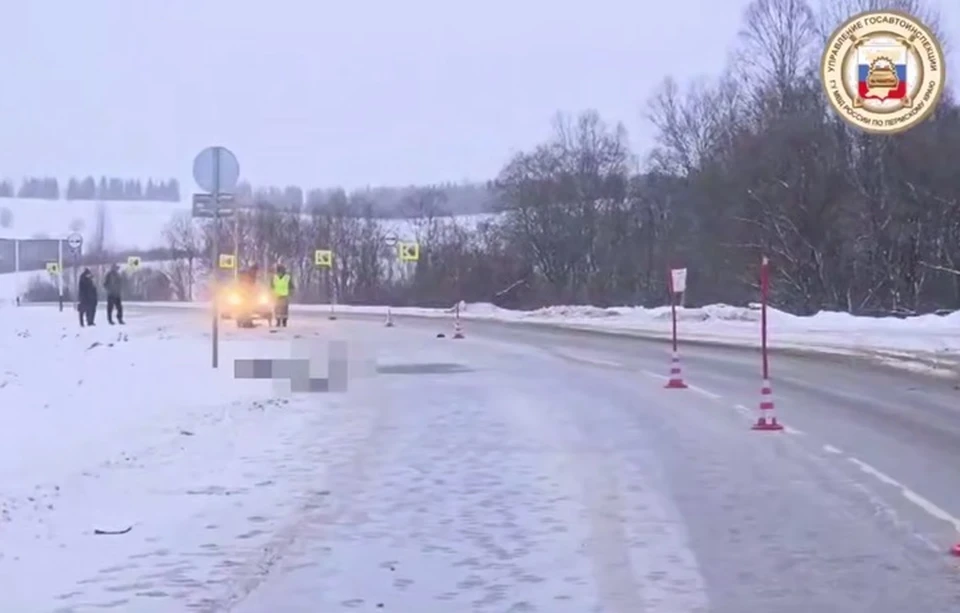 Смертельная авария произошла утром 3 декабря в Уинском округе. Фото: Госавтоинспекция Пермского края / Telegram