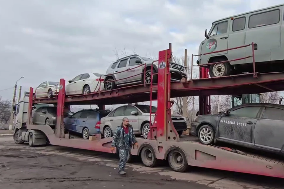 В Горловку доставили автомобили для выезда на освобожденные территории. Фото: ТГ/Приходько