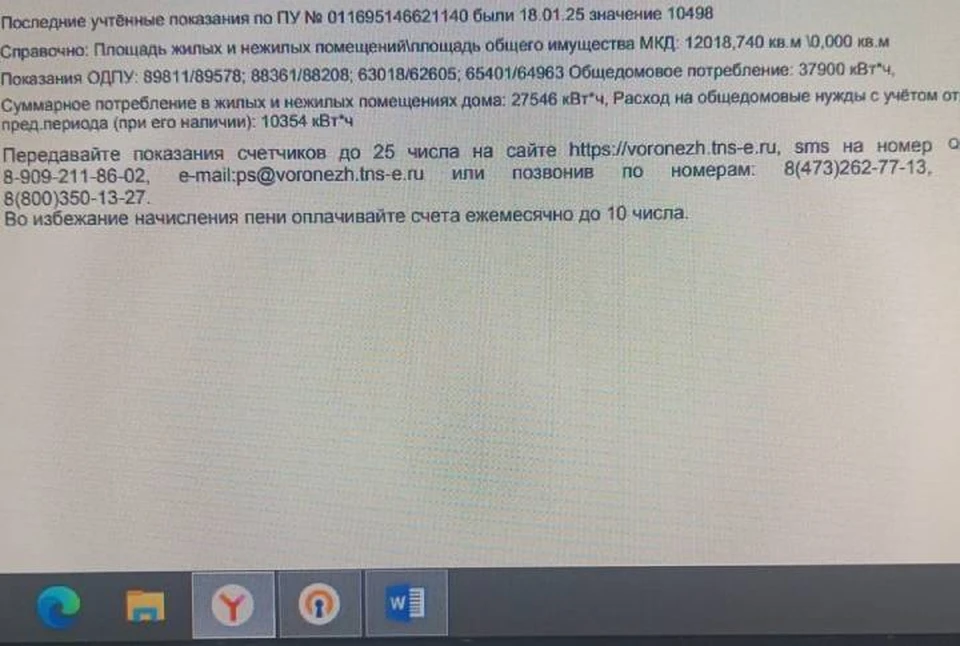 Многие воронежцы могли не обратить внимание на изменение сроков оплаты и в электронных квитанциях.