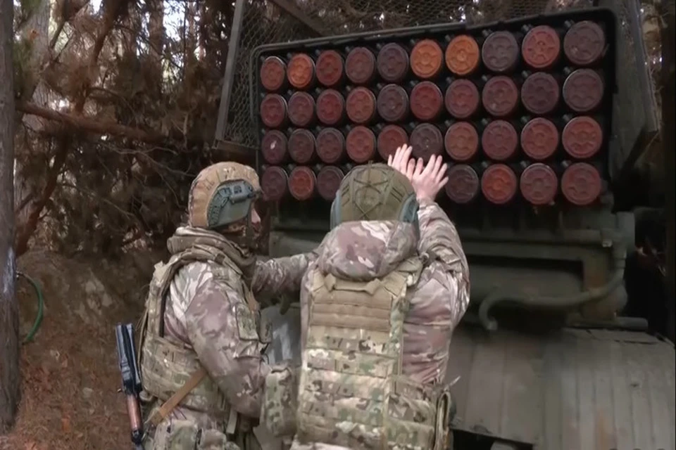 "Град" готовится открыть огонь по противнику на правом берегу Днепра. Фото: минобороны России