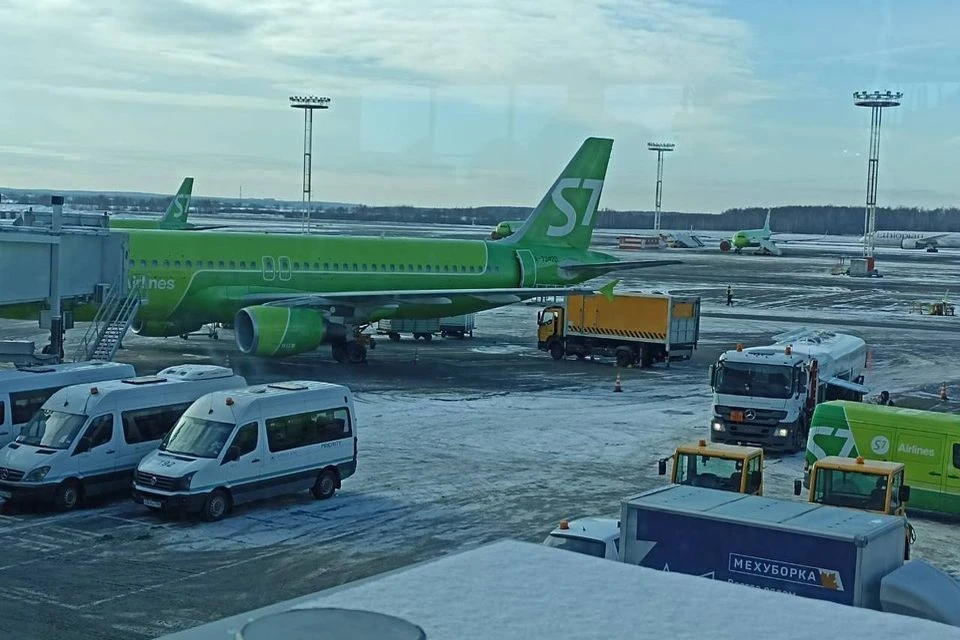 Самолет Новосибирск — Москва не смог улететь из-за неисправности двери. Фото: предоставлено читателем.