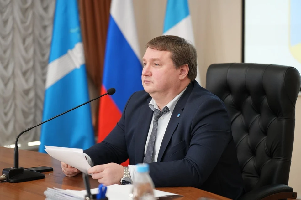 Глава Ульяновска поручил отвести талую воду с дорог и тротуаров. ФОТО: тг-канал Александра Болдакина