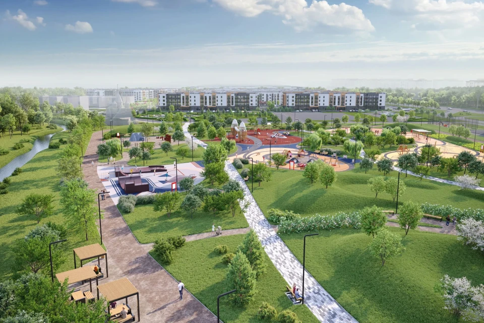 Парк у реки Славянка обустроят в 2025 году. Фото: Setl Group.