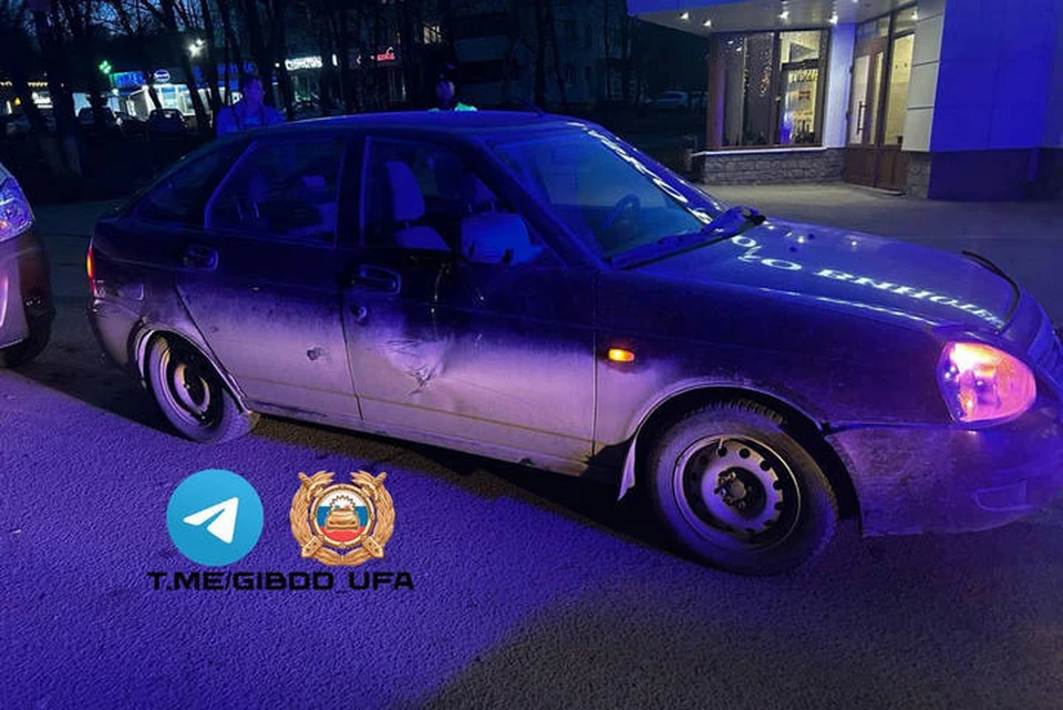 В Уфе двое детей на самокате врезались в легковой автомобиль. Фото: ГАИ Уфы