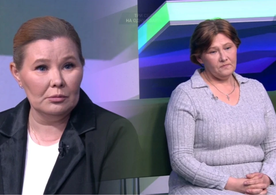 Людмила (справа) пришла на федеральный канал, потому что мирно решить квартирный вопрос с сестрой Ниной (слева) не удается. Фото: телеканал "НТВ", передача "За гранью"