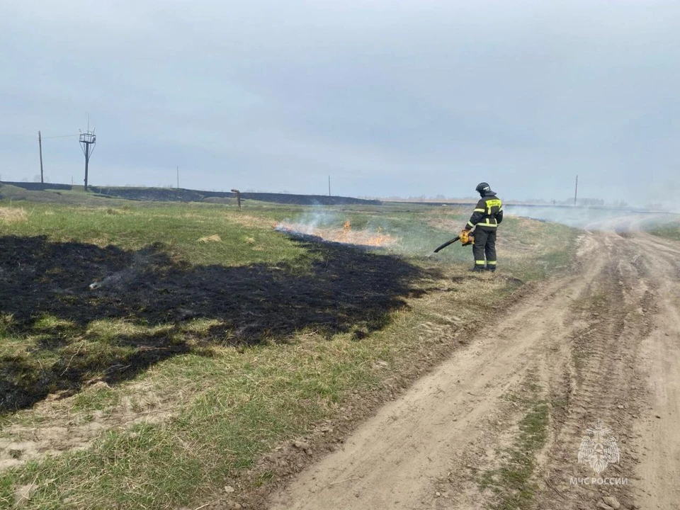 Травяной пал потушили возле поселка