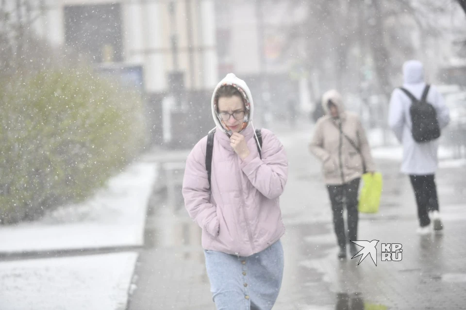 Снегопад накрыл Свердловскую область ночью на 29 апреля и продолжается уже днем