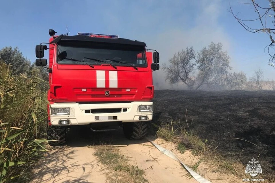 Три природных пожара и машину потушили херсонские спасатели 29 апреля. Фото: ГУ МЧС России по Херсонской области